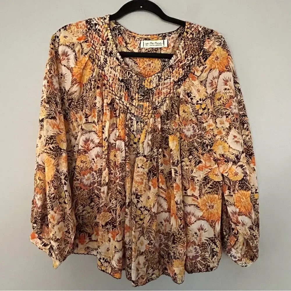 Free People Cool Meadow Printed Top S - Picture 2 of 6